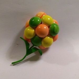 SOLD Gorgeous 3 D layered metal enameled flower h